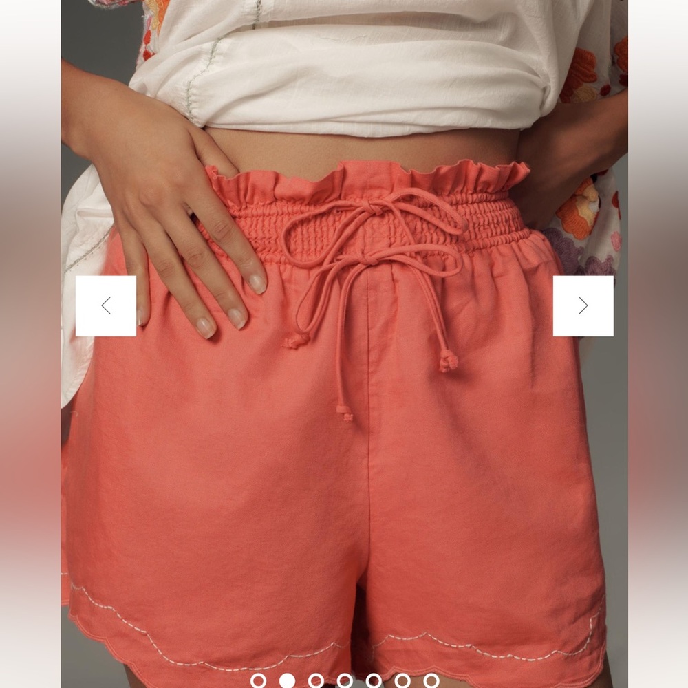 NWT By Anthropologie Linen Double Waistband Shorts - Picture 2 of 9